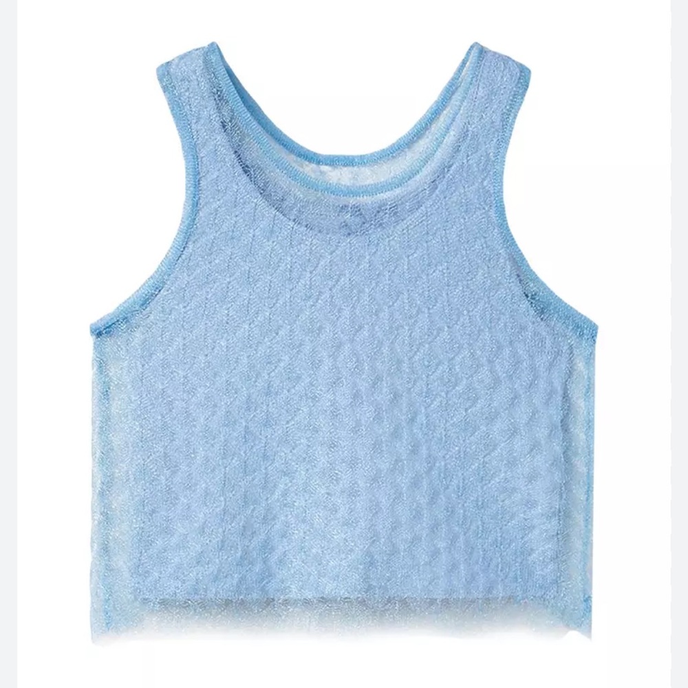 ZARA EUC Girls Blue Lace Crop Top